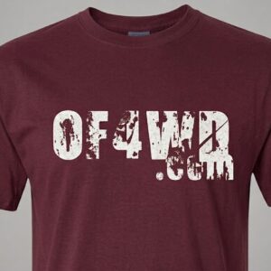 Burgundy wWhite T-Shirt OF4WD