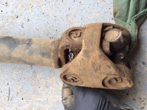 Notice the button type of grease fitting. Try to clean them out before greasing them.