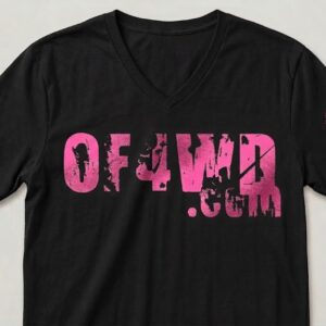 V Neck Black wPink Logo OF4WD