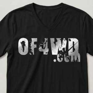 V Neck Black wSilver Logo OF4WD