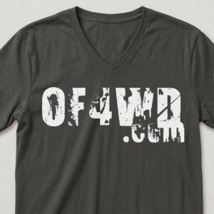V Neck Dark Grey wWhite Logo OF4WD