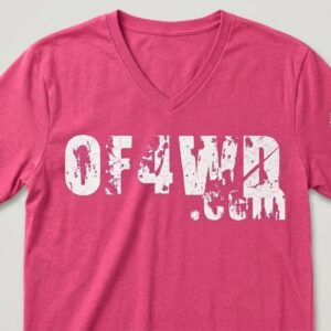 V Neck Pink wWhite Logo OF4WD