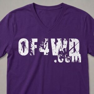 V Neck Purple Heather wWhite OF4WD Logo