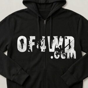 Zip Hoodie Black wWhite Logo OF4WD