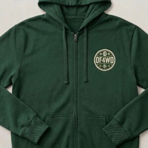 Zip Hoodie Green wEmbroidered Logo OF4WD