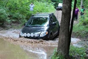 a bow wave ahead of the vehicle